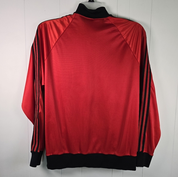 Vintage Red and Black Adidas Track Jacket Large Keyrolan 80s Trefoil - Picture 2 of 7